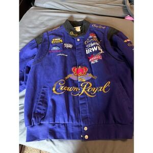 Vintage Team Caliber NASCAR Crown Royal Roush Racing Jacket Purple XL Ford Irwin